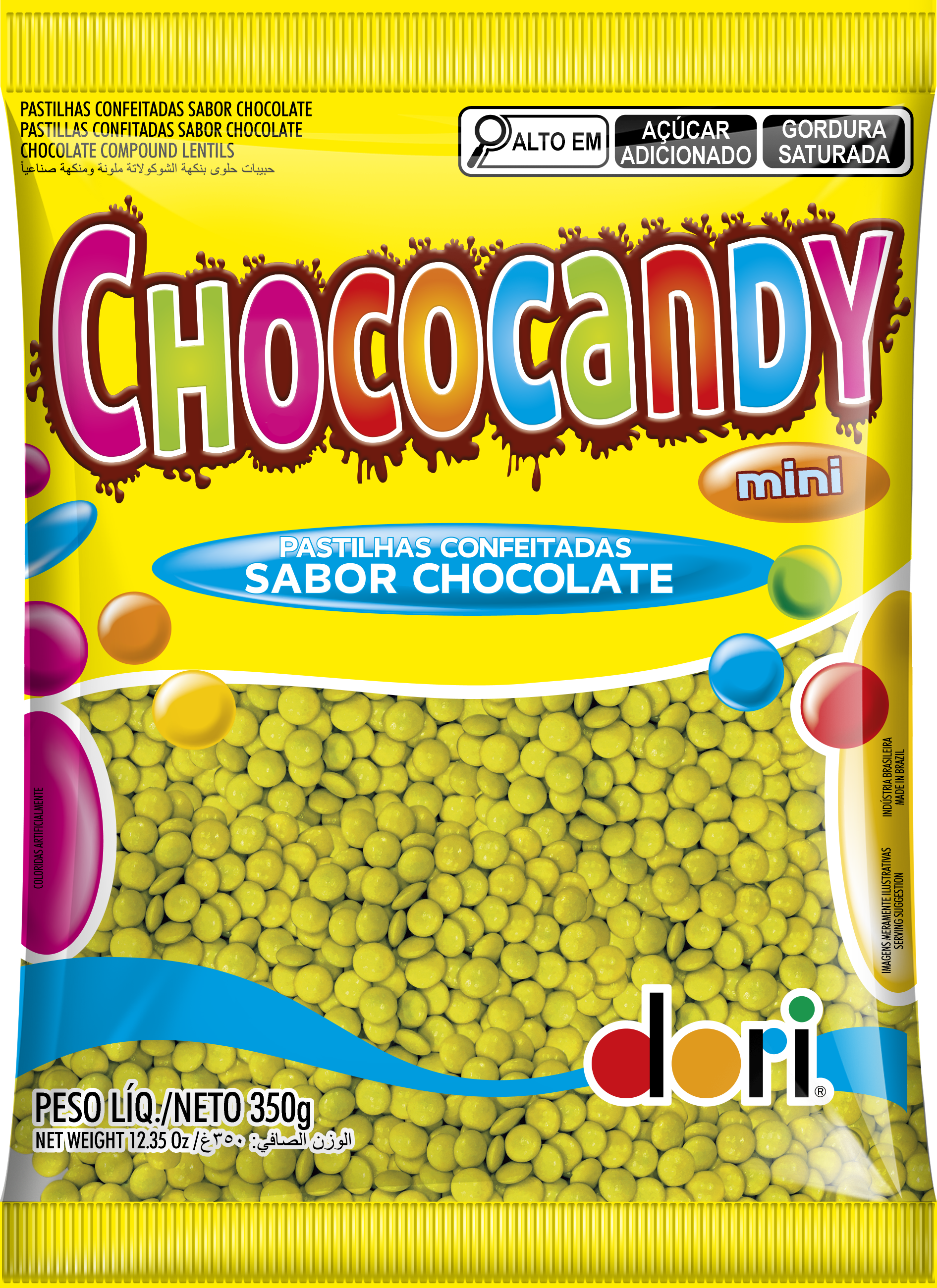Chococandy Pastilha Confeitada Amarela 350g 1 Chococandy Pastilha Confeitada Amarela 350g