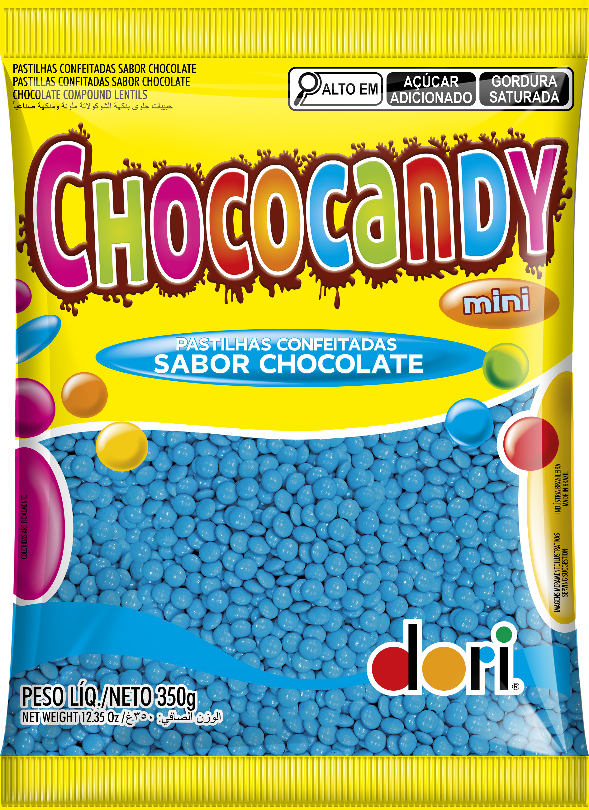 Chococandy Pastilha Confeitada Azul 350g 1 Chococandy Pastilha Confeitada Azul 350g