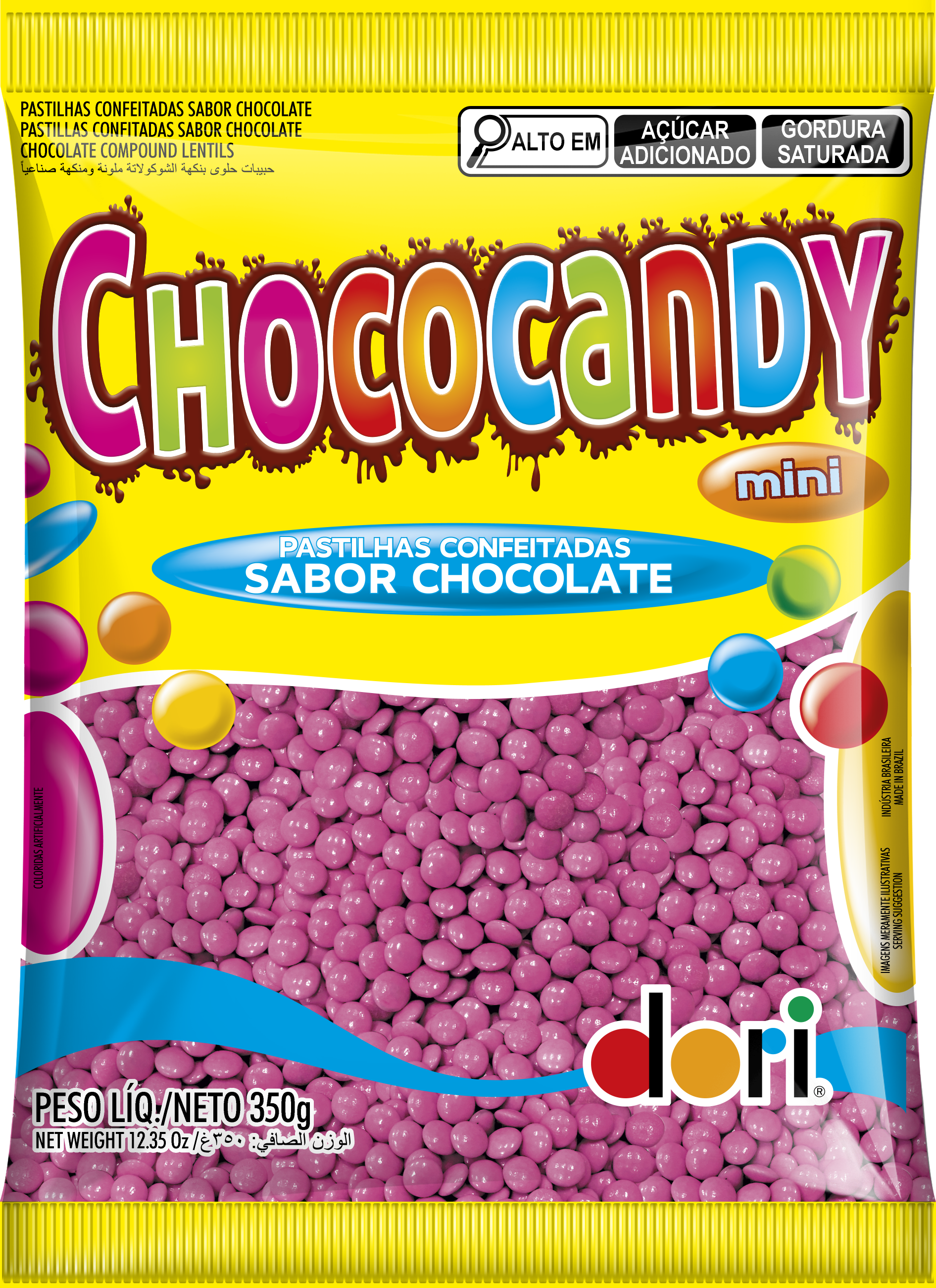 Chococandy Pastilha Confeitada Rosa 350g 1 Chococandy Pastilha Confeitada Rosa 350g