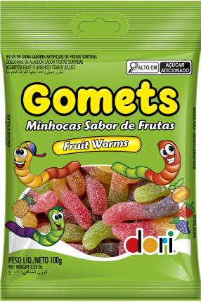Goma Minhoca Frutas 100g