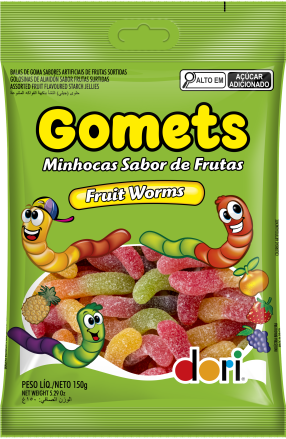 Goma Minhoca Frutas 150g