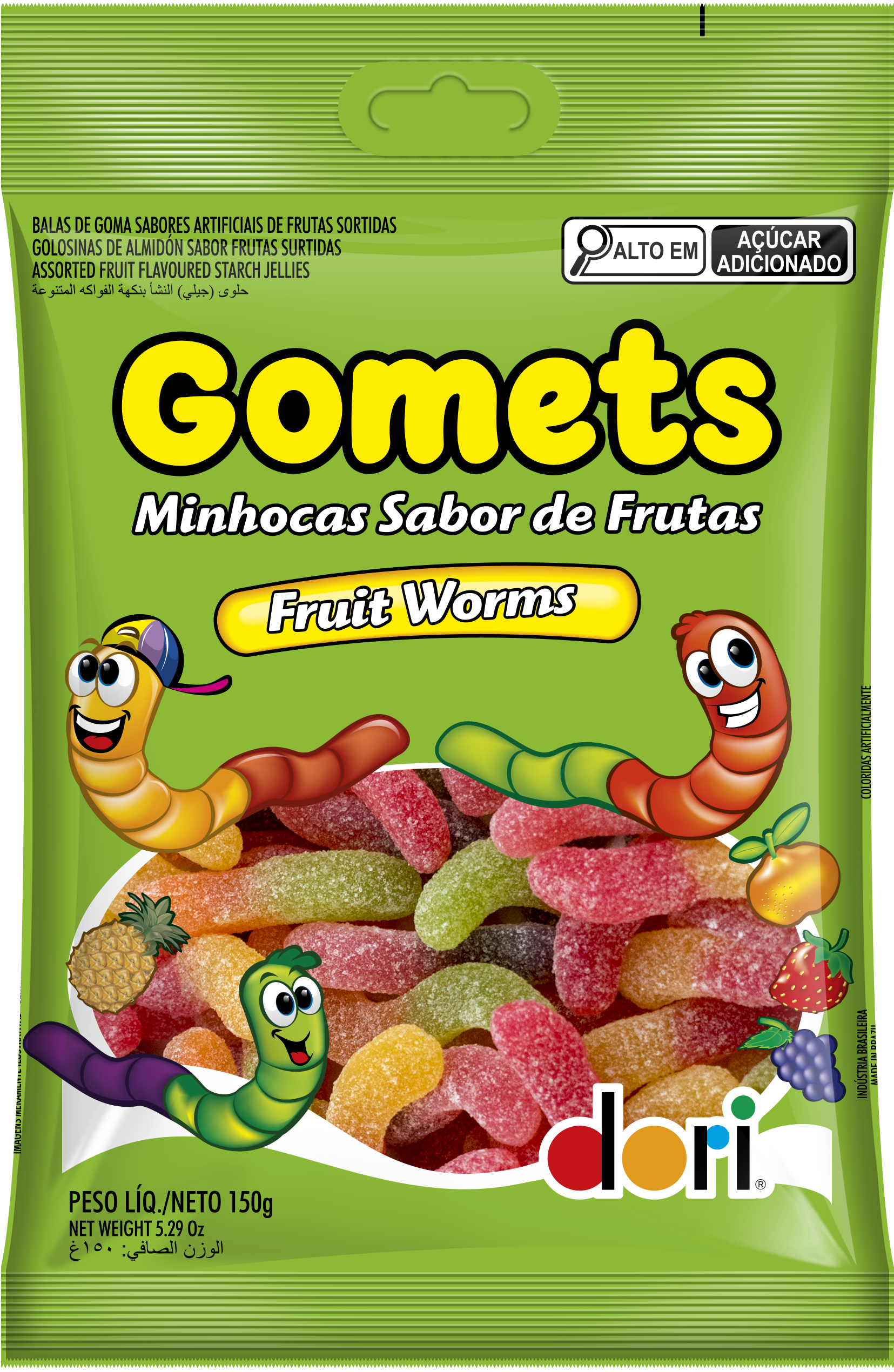 Goma Minhoca Frutas 150g 1 Goma Minhoca Frutas 150g