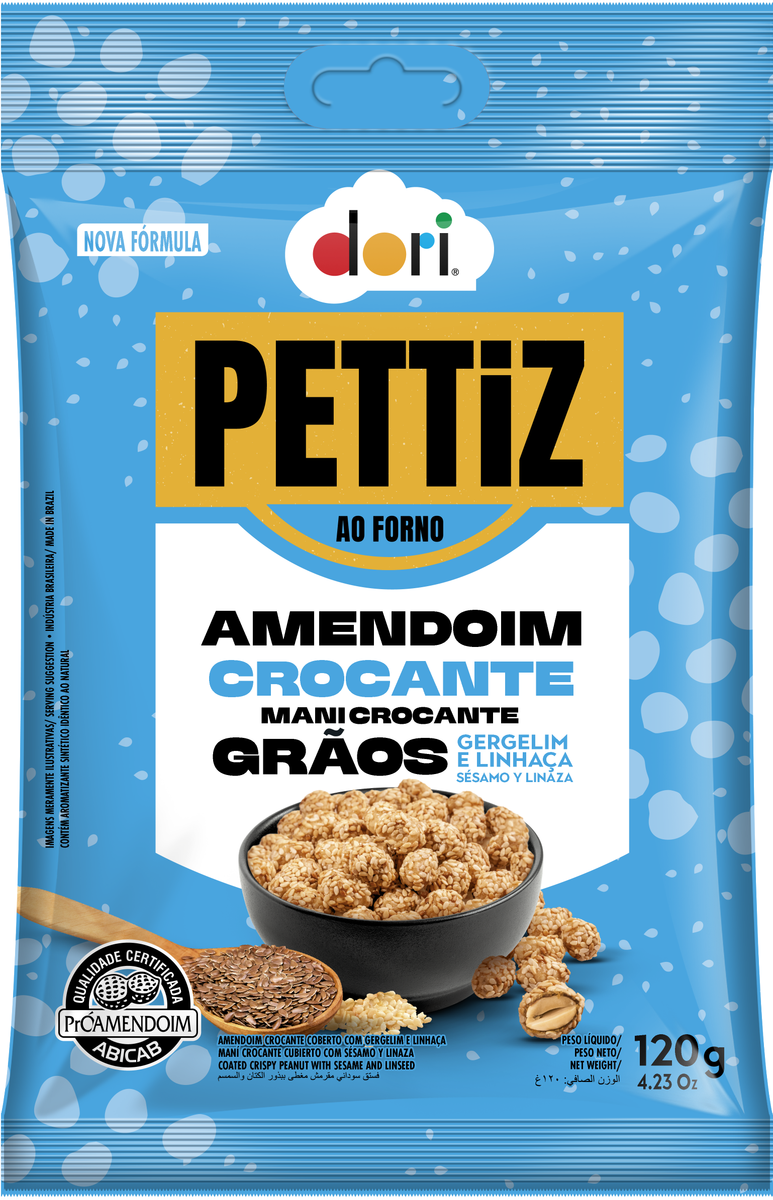 Pettiz Amendoim Crocante Gergelim e Linhaça 120g 1 Pettiz Amendoim Crocante Gergelim e Linhaça 120g