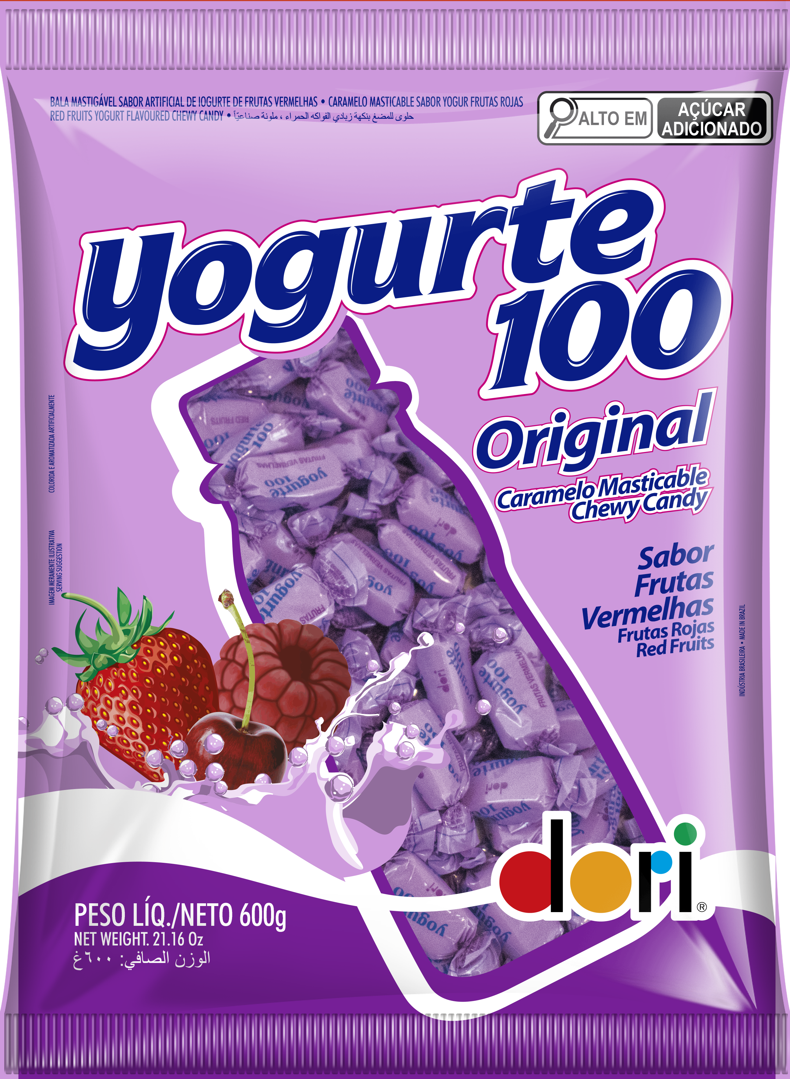 Bala Yogurte100 Frutas Vermelhas 600g 1 Bala Yogurte100 Frutas Vermelhas 600g