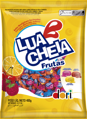 Bala Lua Cheia Frutas 400g