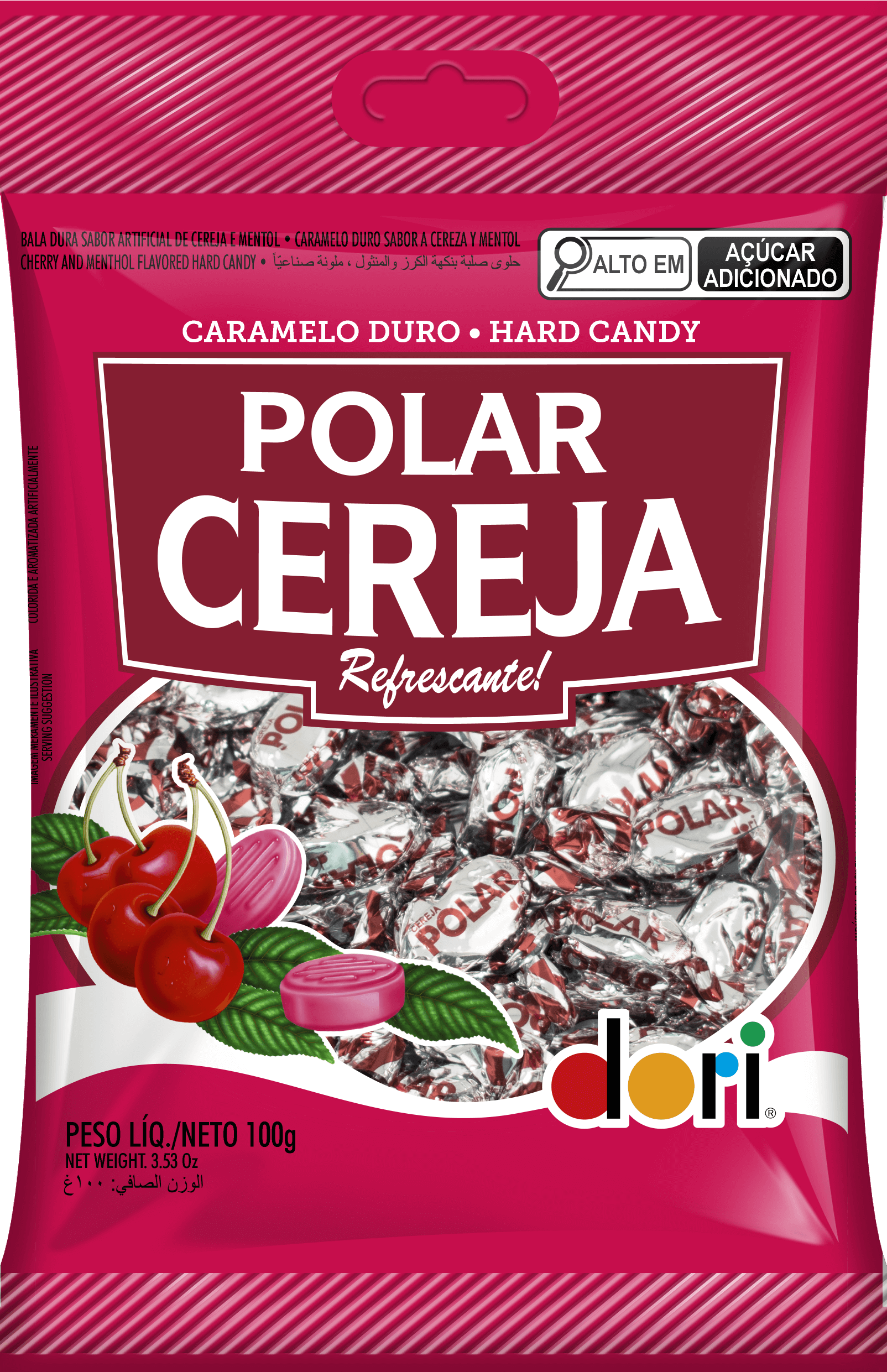 Bala Polar Cereja 100g 1 Bala Polar Cereja 100g