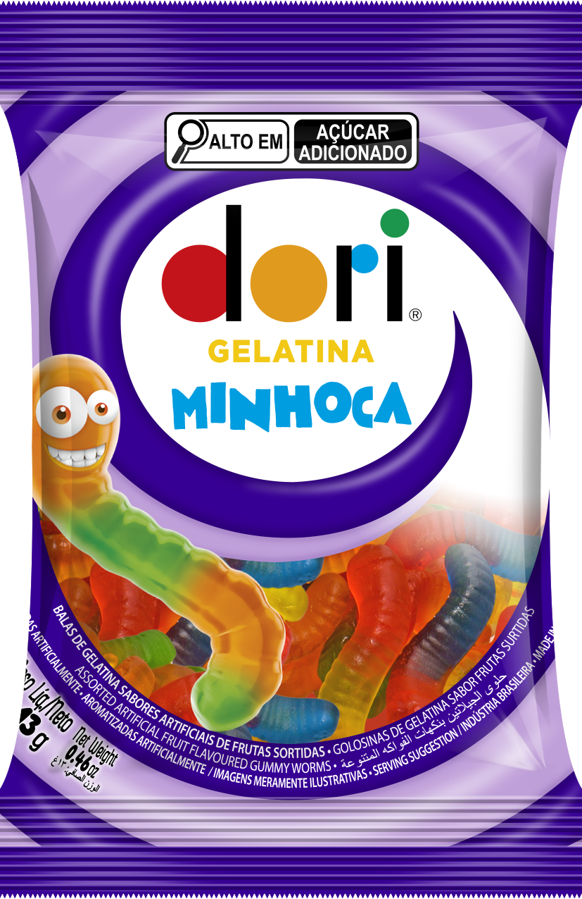Dori Gelatina Minhoca 13g 1 Dori Gelatina Minhoca 13g