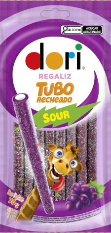 Dori Tubo Recheado Uva Ácido 70g