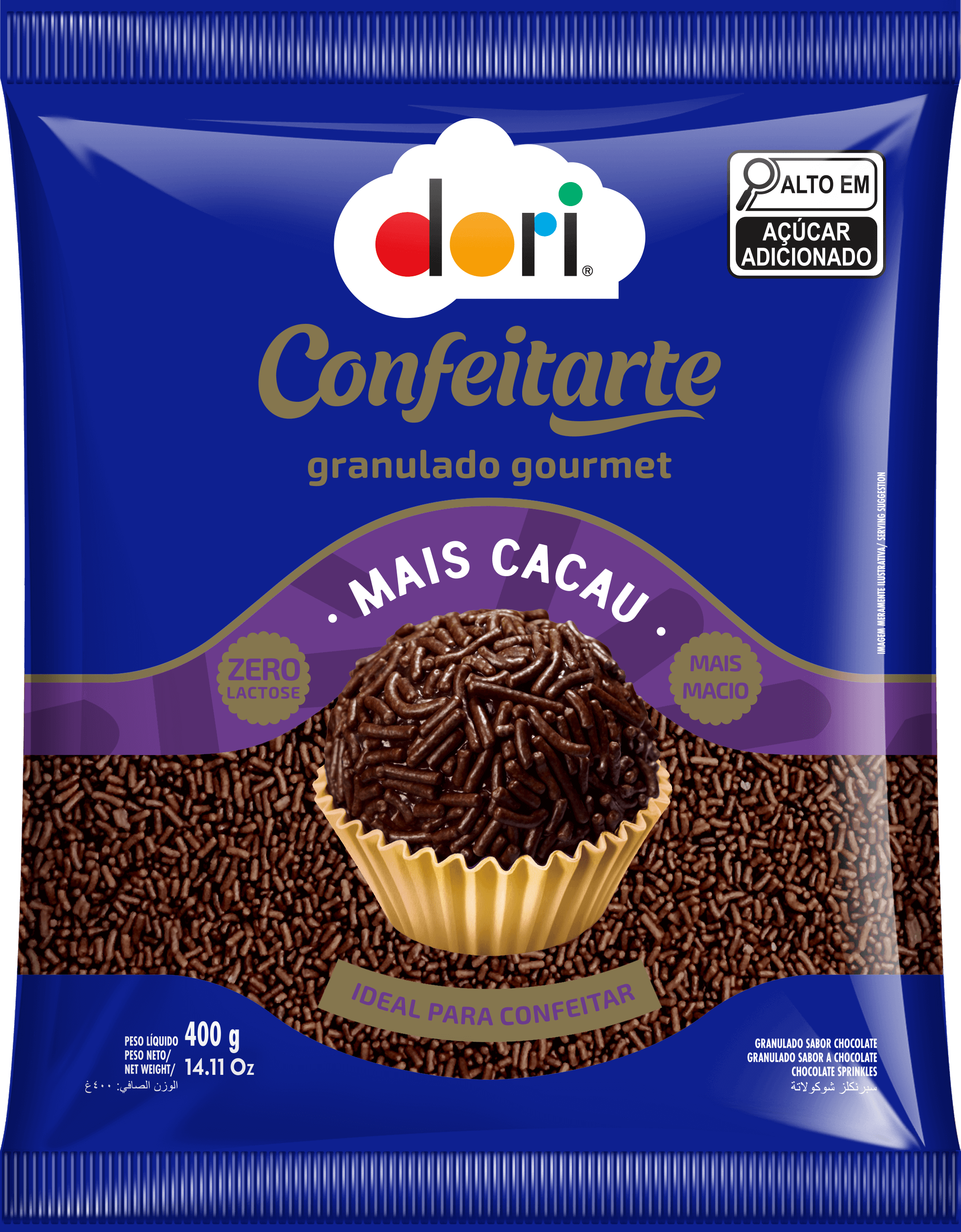 Dori Confeitarte Granulado Gourmet Mais Cacau 400g 1 Dori Confeitarte Granulado Gourmet Mais Cacau 400g